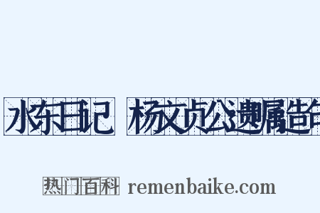 水东日记·杨文贞公遗嘱造句是什么意思的图片